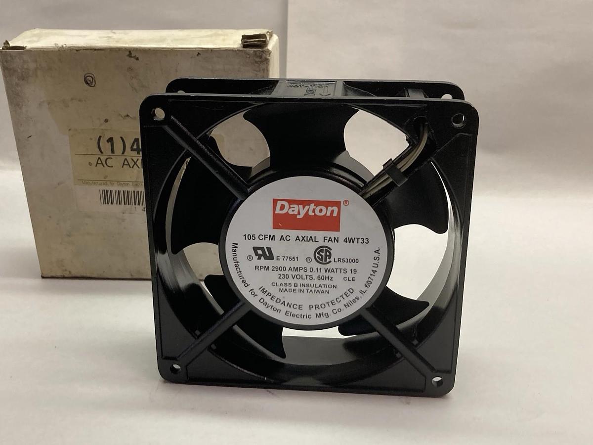 Dayton,4WT33,AC Axial Fan 105 CFM 2900 Amps 0.11 Watts 230V 60Hz