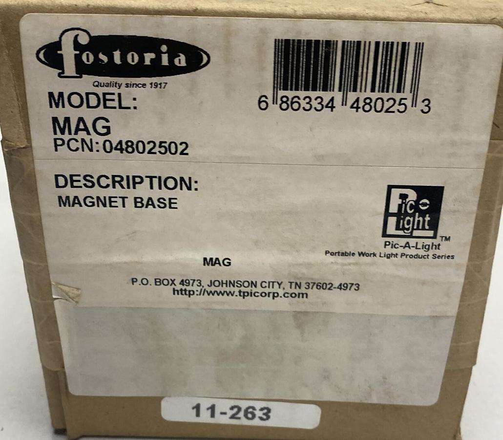 Used Fostoria,04802502,Magnetic Base NEW