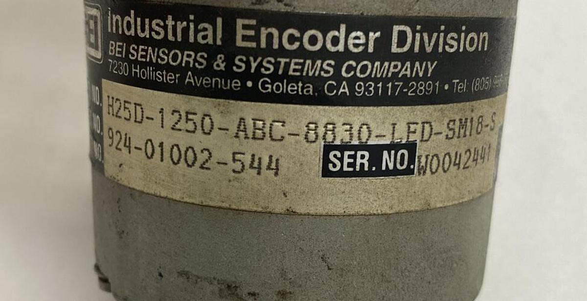 Used BEI Motion Systems,H25D-1250-ABC-8830-LED-SM18-S,Industrial Encoder