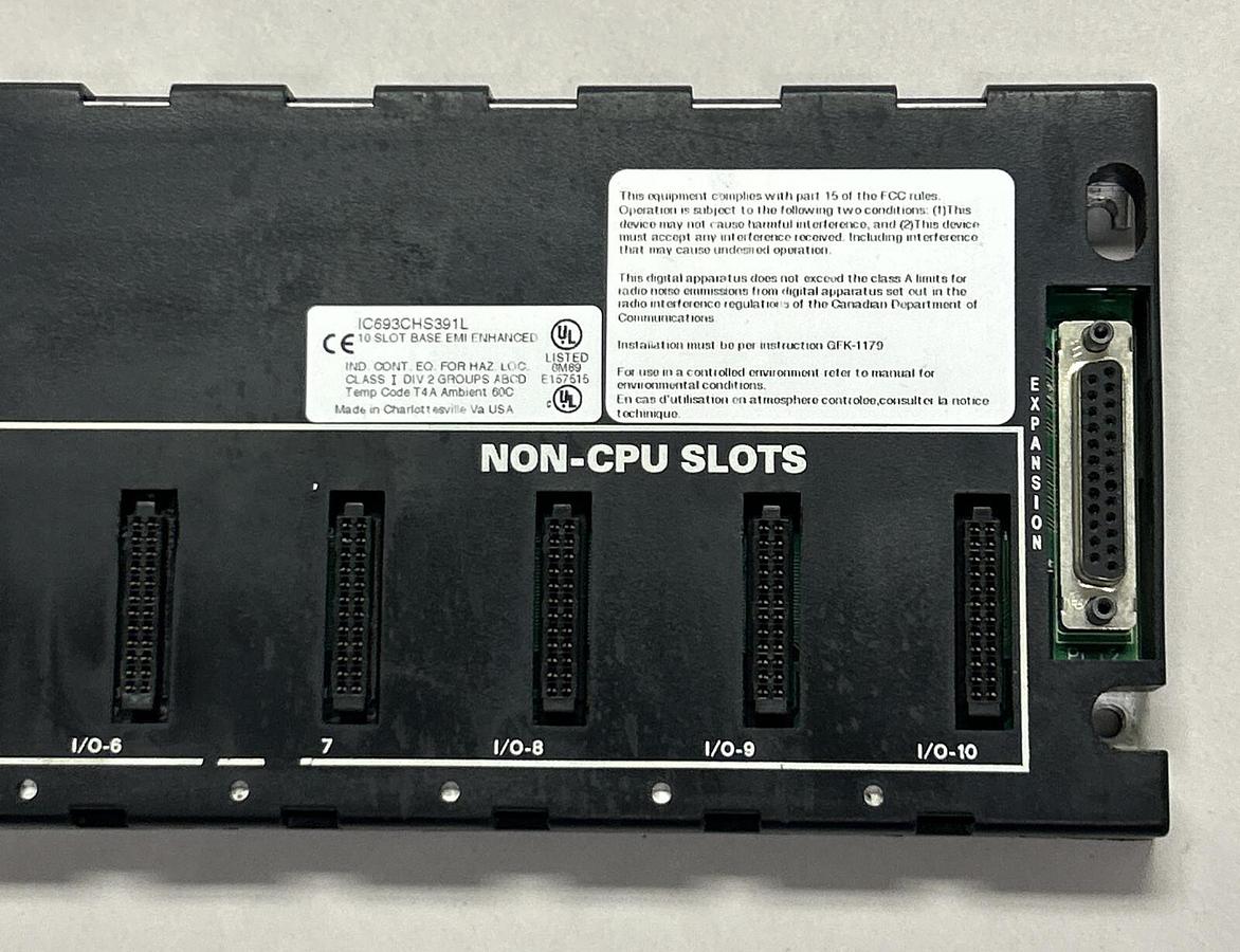 Used GE FANUC,IC693CHS391L,10 SLOT BASEPLATE