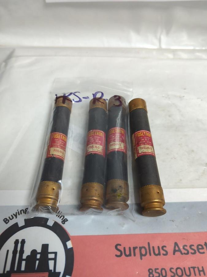 Used COOPER BUSSMANN,FRS-R-3,FUSETRON FUSE 3 AMP LOT OF 4 PRE-OWNED