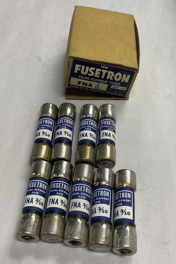 Bussmann,FNA-3/10,Fusetron Fuse Lot Of 9 NOS