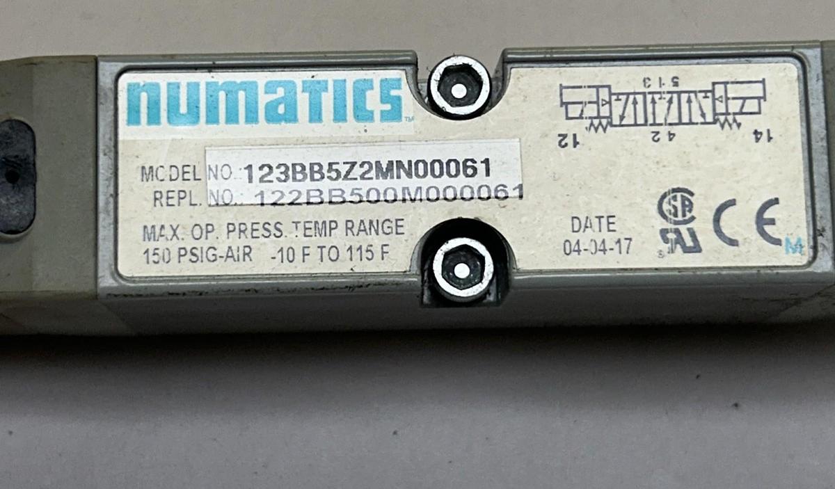 Used NUMATICS,123BB5Z2MN00061,SOLENOID VALVE
