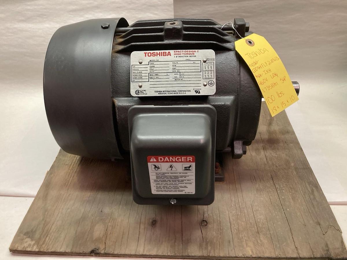 Used Toshiba,Model C0054FLF2UMWQ,Motor Type IKH 1735RPM 230/460V Frame 184T 60Hz