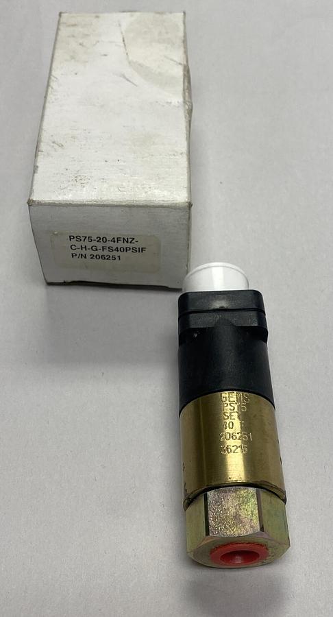 Gems,PS75-20-4FNZ-C-H-G-FS40PSIF,Pressure Sensor NOS