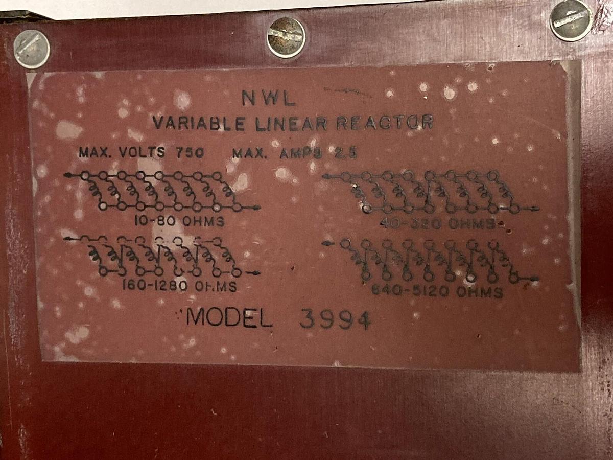 Used Walker Power Inc.,3994,Variable Linear Reactor 2.5A 750V