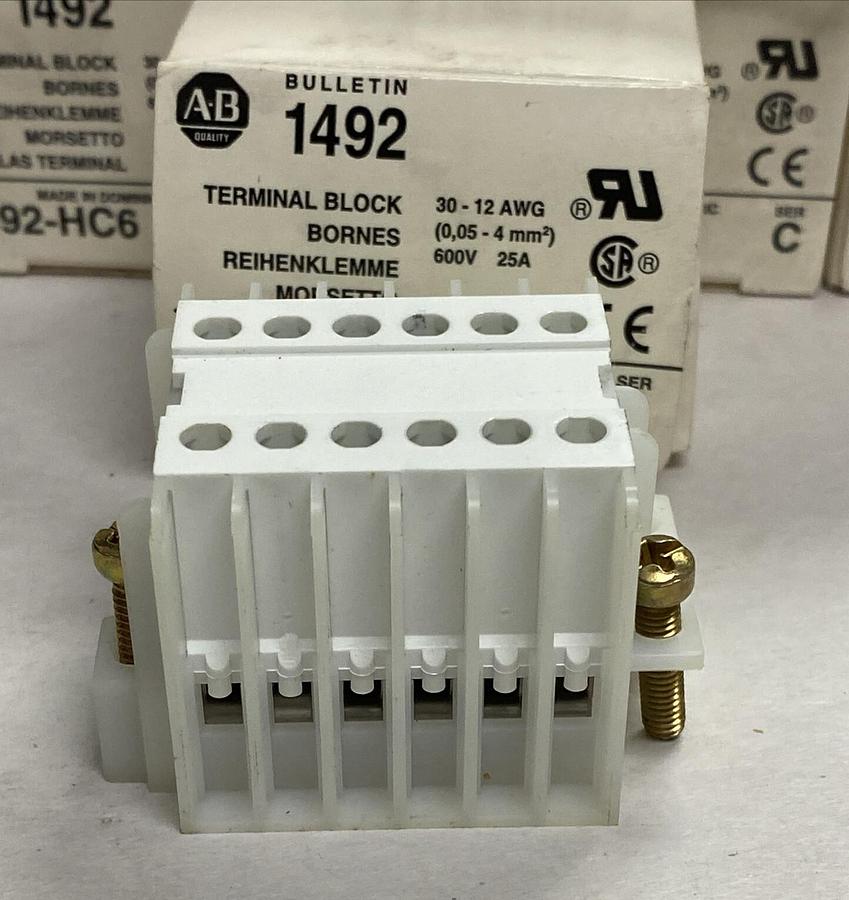 Allen-Bradley,1492-HC6,Series C Terminal Block Lot Of 9 NOS