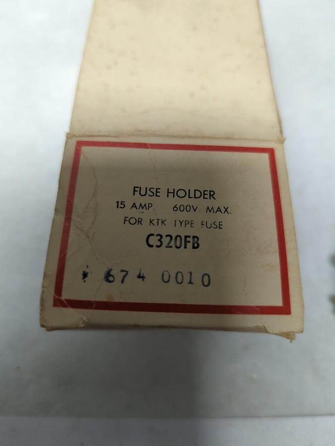 CUTLER-HAMMER,C320FB,FUSE HOLDER FOR KTK TYPE FUSE 15 AMP NOS