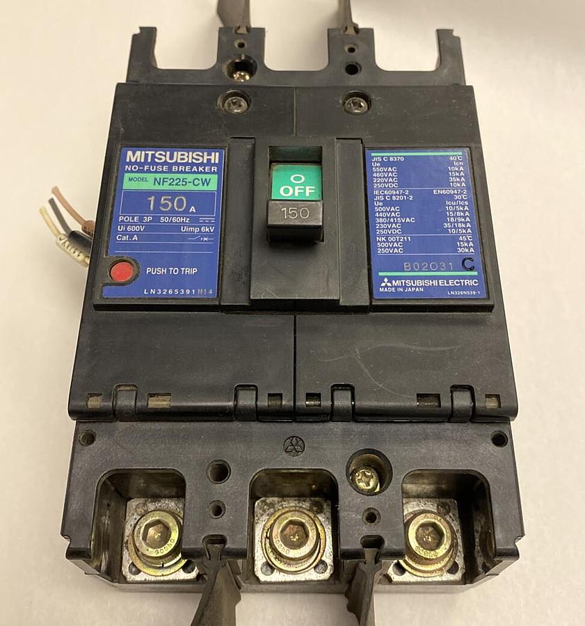 Used Mitsubishi,NF225-CW,Circuit Breaker 150A 600V 3P