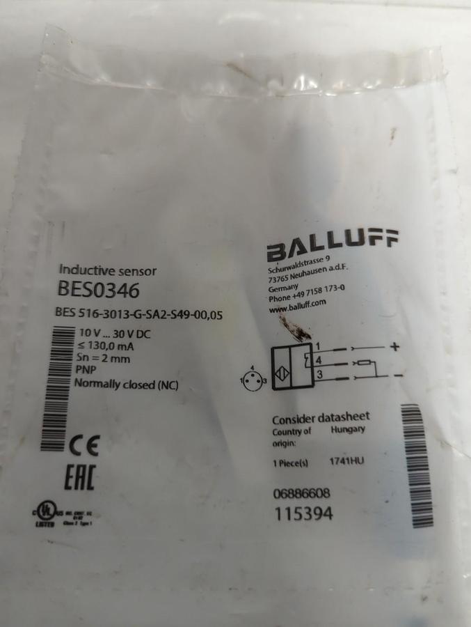 BALLUFF,BES0346,INDUCTIVE SENSOR NOS