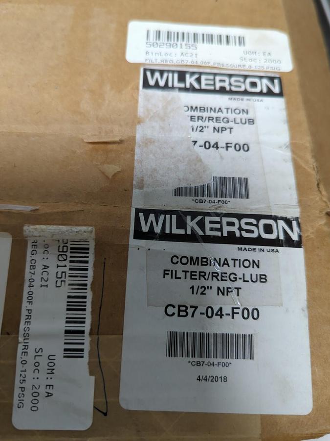 WILKERSON,CB7-04-F00,PNEUMATIC COMBINATION FILTER/REG-LUB 0-150 PSI 1/2 IN NPT