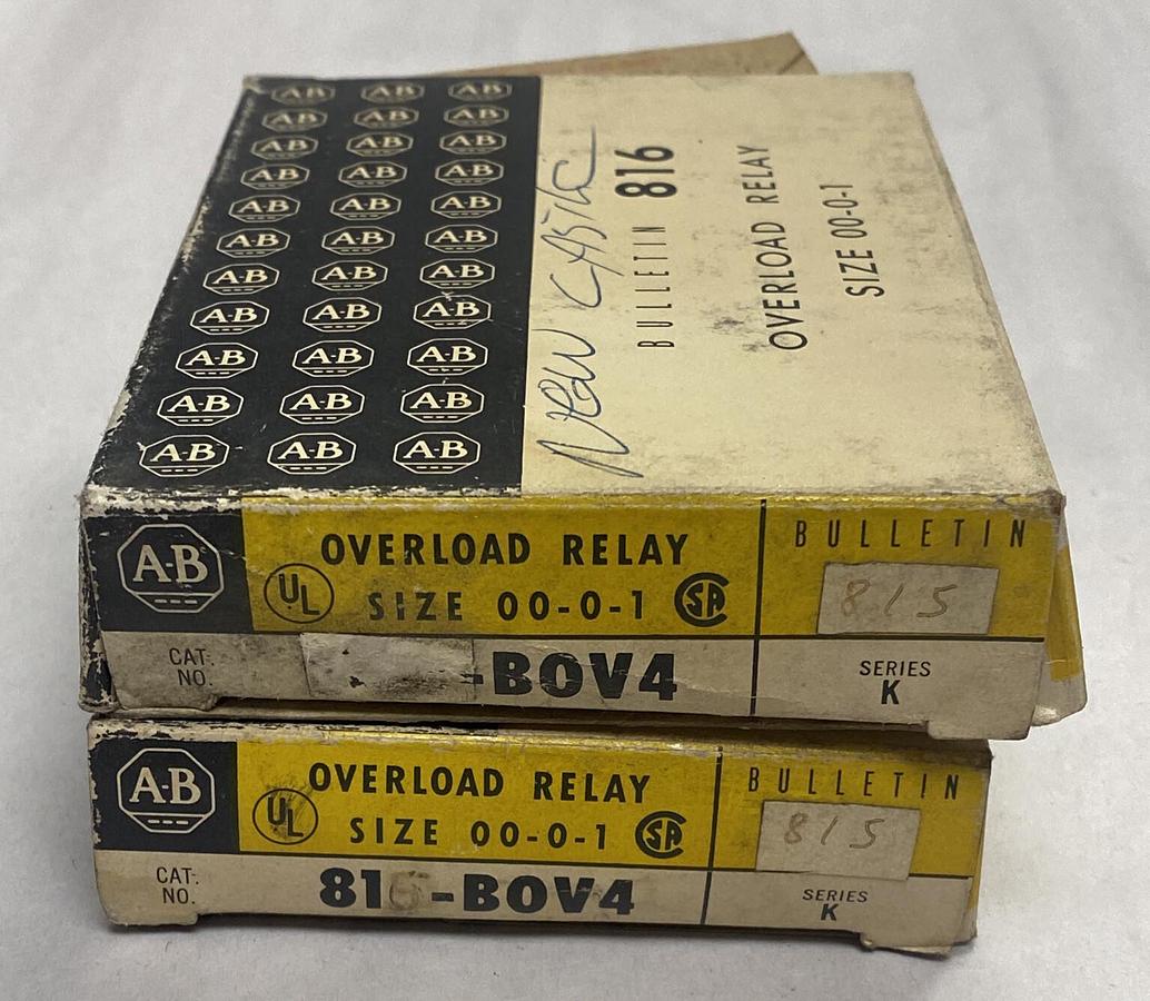 Allen Bradley,816-B0V4,Series K Overload Relay Lot Of 2 NOS