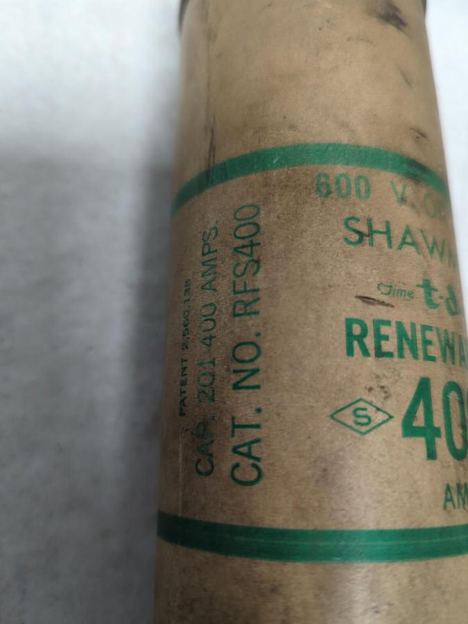 Used GOULD SHAWMUT,RFS400,RENEWABLE 400 AMP FUSE PRE-OWNED