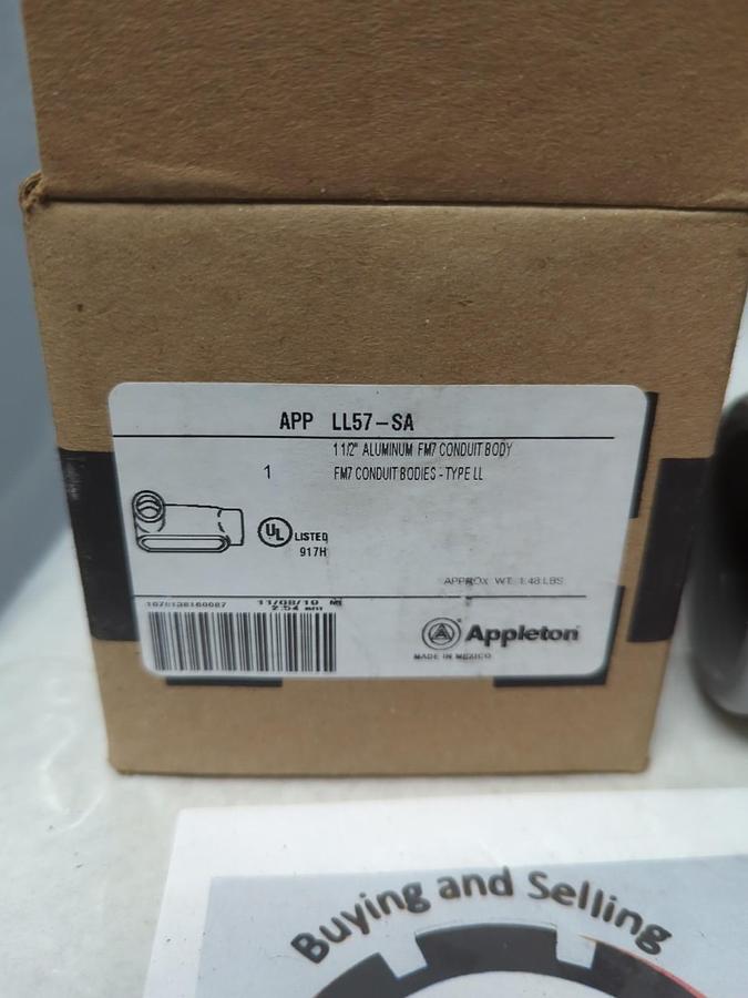APPLETON,LL57-SA,FM7 CONDUIT BODY 1-1/2 INCH TYPE L NOS
