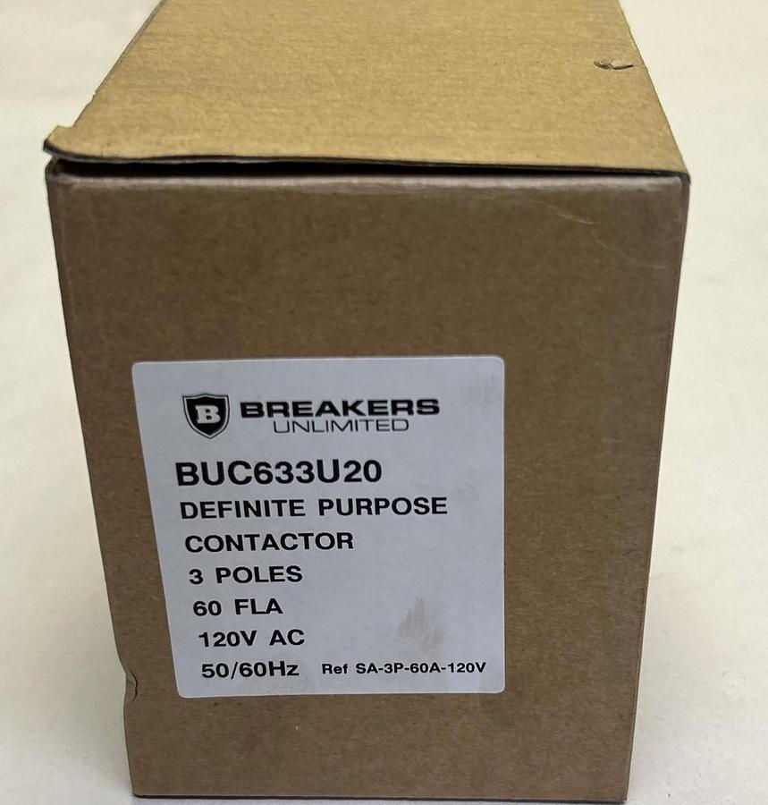 BREAKERS UNLIMITED,BUC633U20,DEFINITE PURPOSE CONTACTOR NOS