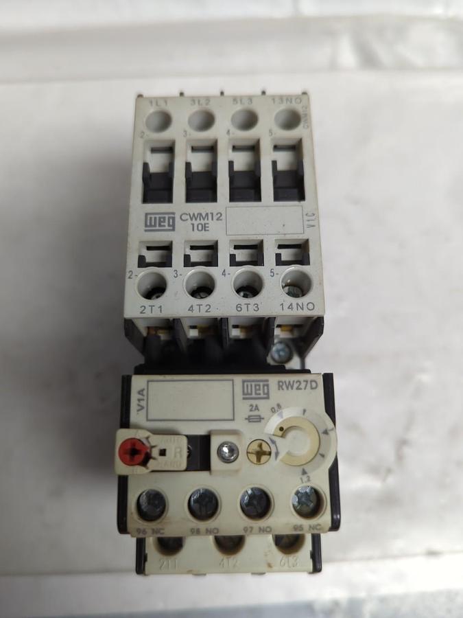 Used WEG,CWM12,CONTACTOR WITH RW27D THERMAL OVERLOAD PRE-OWNED