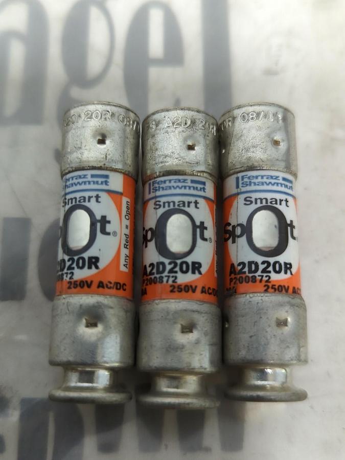 FERRAZ SHAWMUT,A2D20R,SMART-SPOT FUSES LOT OF 3 NOS