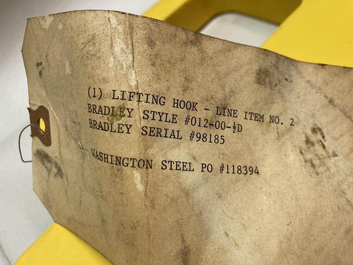 Used Washington Steel,CAP500 WT20,Lifting Hook