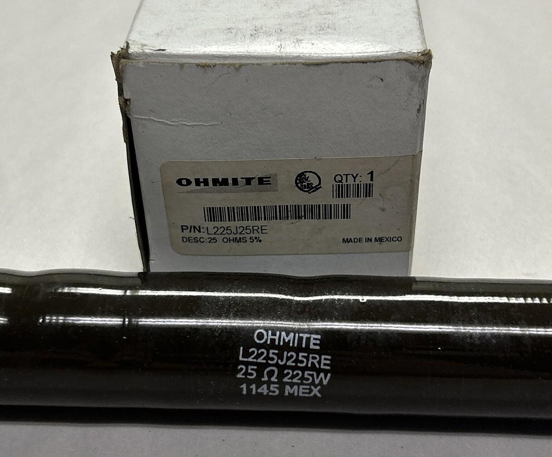 Used OHMITE,L225J25RE,RESISTOR 225W 25OHMS NEW