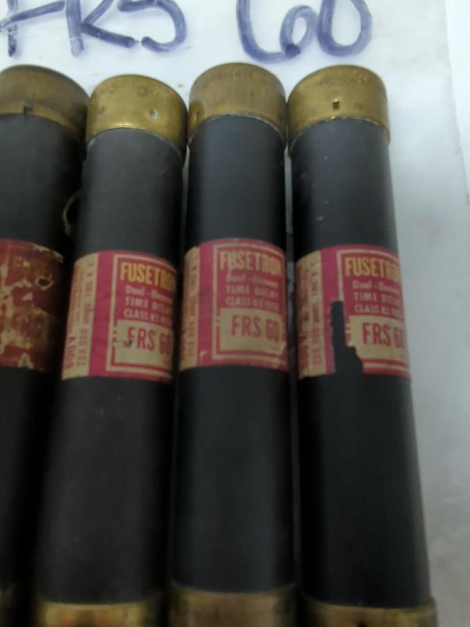 Used COOPER BUSSMANN,FRS-60,FUSETRON 60 AMP FUSE LOT OF 4