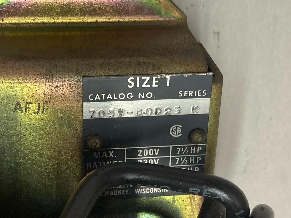 Used Allen-Bradley,705V-BOD23,Multi-Speed Magnetic Motor Assembly Size 1 Ser K