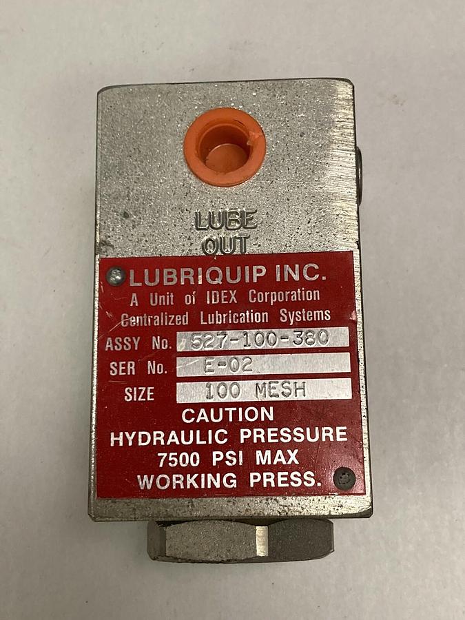 Used IDEX Lubriquip,527-100-380,Sediment Strainer 100 Mesh