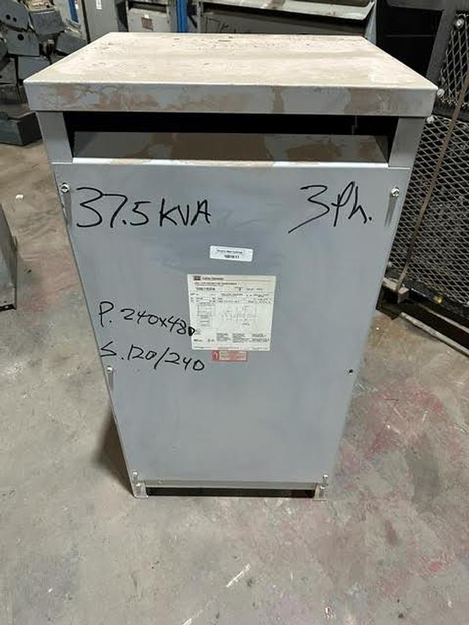 Used Cutler Hammer, T20L11E37A,37.5 KVA Transformer HV 240/480V- LV 120/240V 1PH