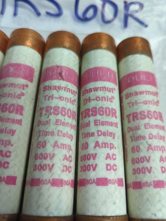 GOULD SHAWMUT,TRS60R,TRI-ONIC FUSE 60 AMP LOT OF 6 NOS