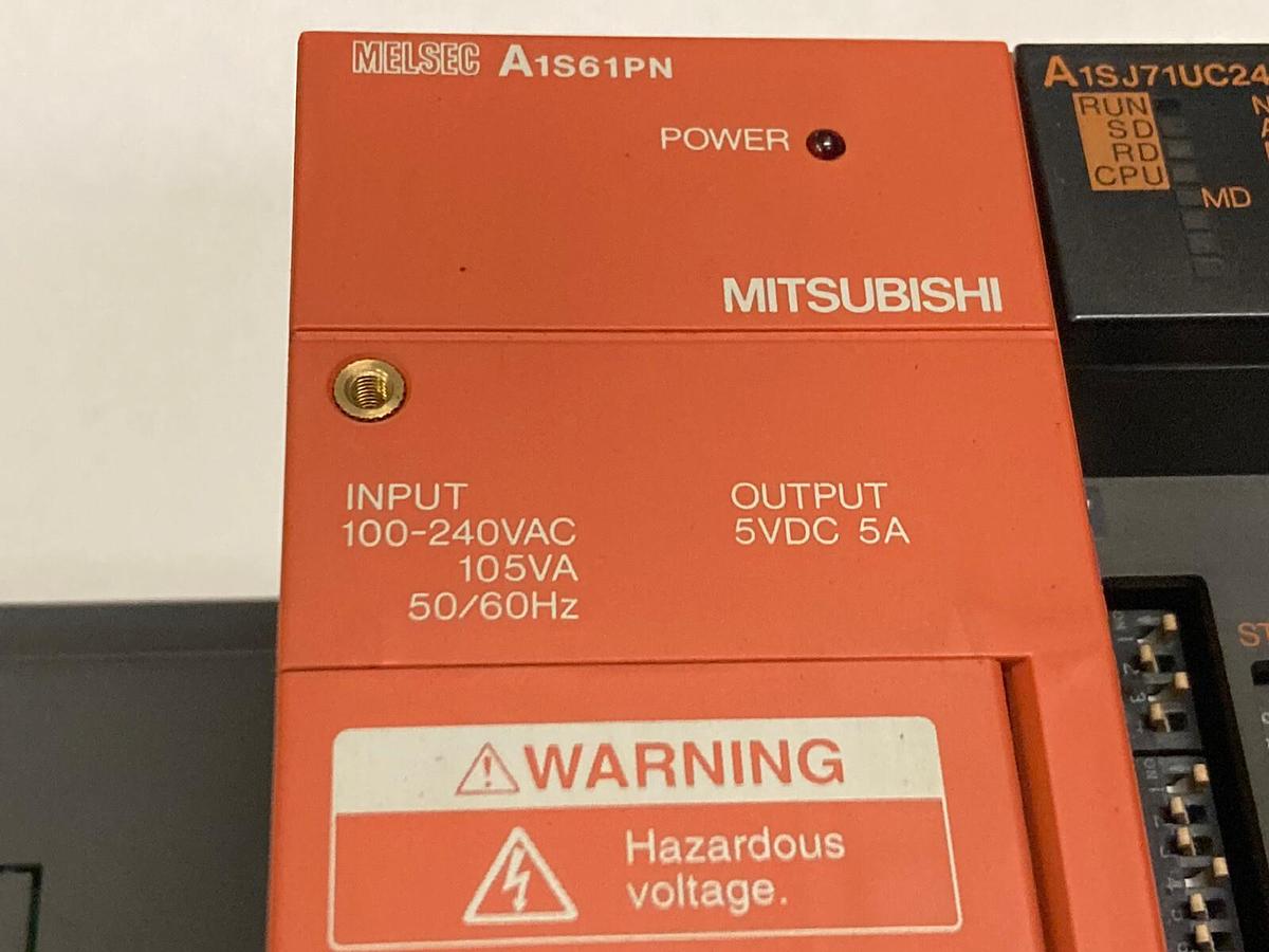 Used Mitsubishi,A1S61PN A1SJ71UC24-R4 A1S64AD A1SX40,PLC Rack Assembly