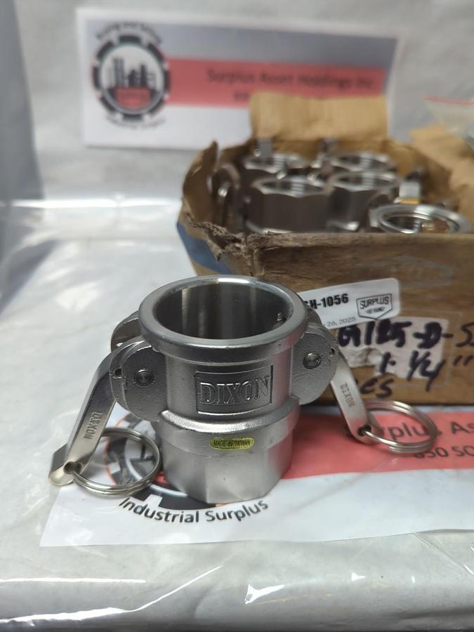 DIXON,G125-D-SS,STAINLESS STEEL CAM&GROOVE COUPLER 1-1/4 INCH LOT OF 6 NOS