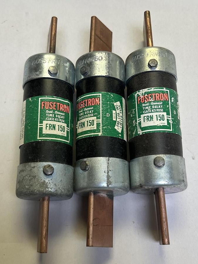 Used BUSSMANN,FRN150,FUSETRON FUSE 150A 250V LOT OF 3