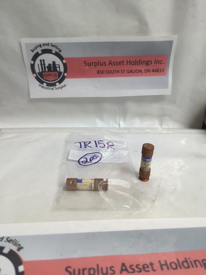 Used FERRAZ SHAWMUT,TR15R,TRI-ONIC 15 AMP FUSE LOT OF2 PRE-OWNED