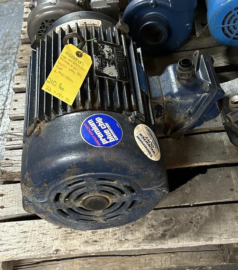 Used MARATHON ELECTRIC,HH213TTGS130155AA,MOTOR 5HP 460V 2950RPM 3PH 213TC FRAME