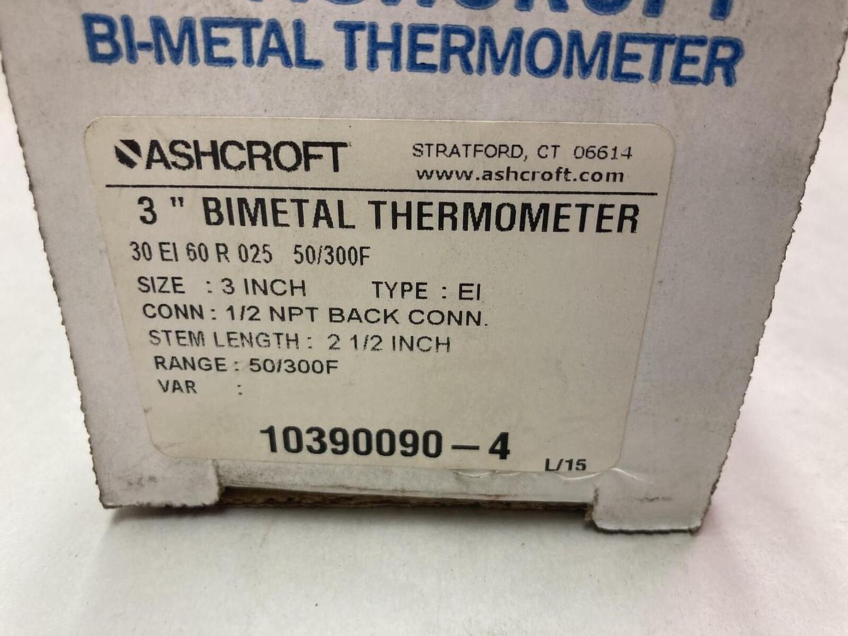 Ashcroft,10390090-4,3 Inch Bi-Metal Thermometer