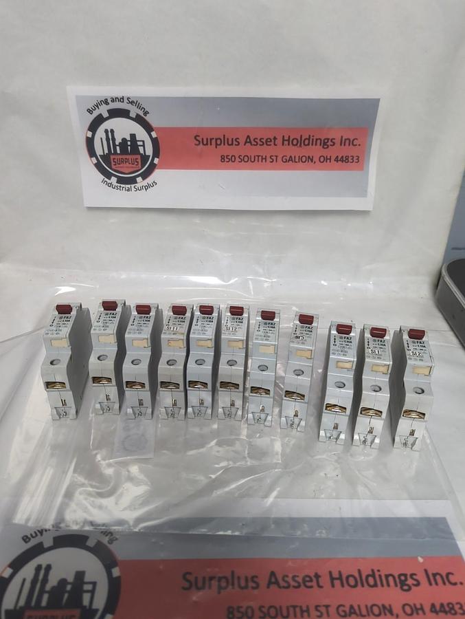 Used MOELLER,FAZ L10A,CIRCUIT BREAKER 1-POLE 220/300AC LOT OF 11 PRE-OWNED