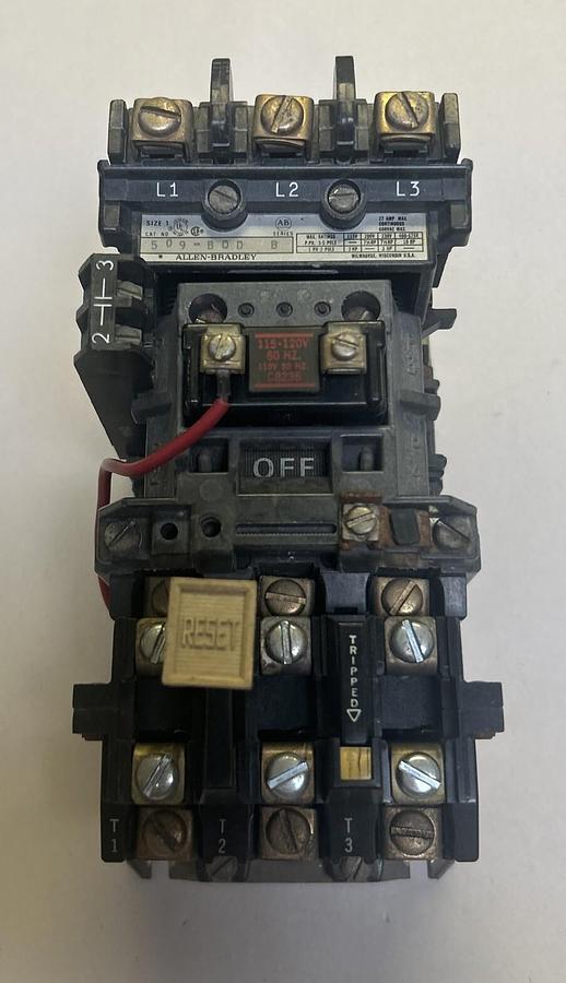 Used ALLEN BRADLEY,509-BOD,NON REVERSING STARTER SIZE 1 27A 600V