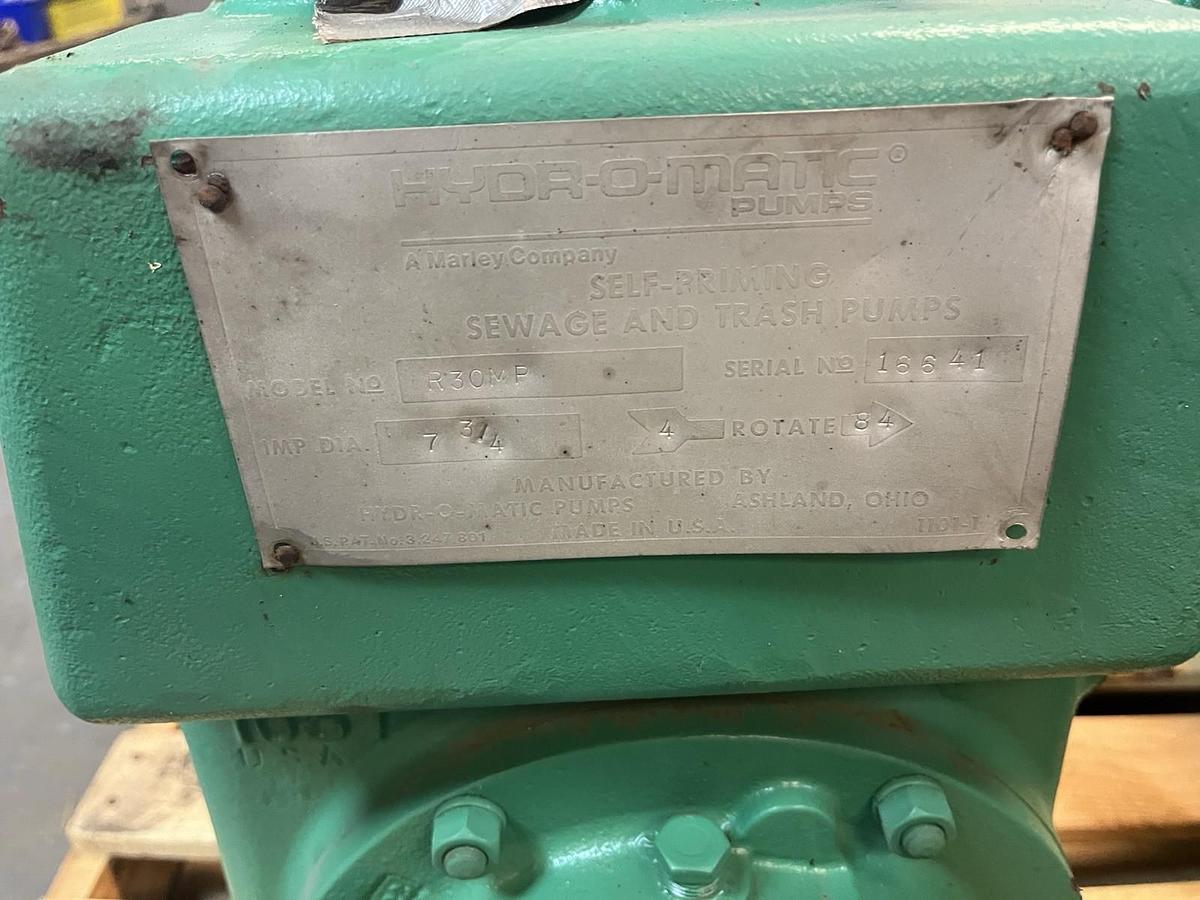 Used HYDROMATIC,R30MP,SELF PRIMING SEWAGE PUMP 3" DISCHARGE