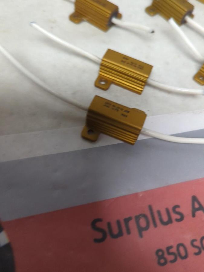 Used DALE,NH-25-19,RESISTOR .03Ω 25W -3+7% LOT OF 9 PRE-OWNED