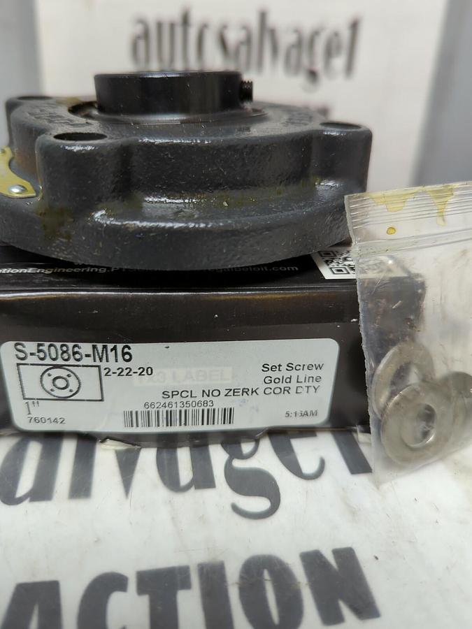 SEALMASTER,S-5086-M16,FLANGE MOUNT BEARING 4-BOLT BASE 1 IN BORE NOS