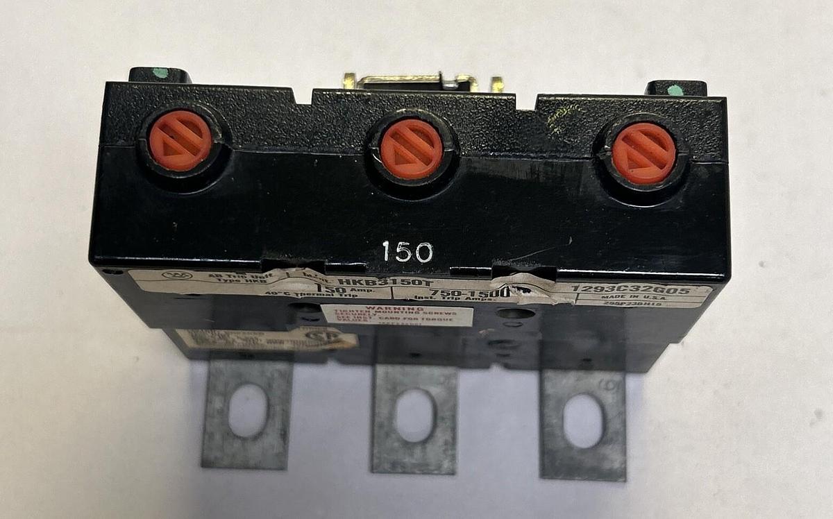 Used WESTINGHOUSE,HKB3150T,TRIP UNIT 150A 3P