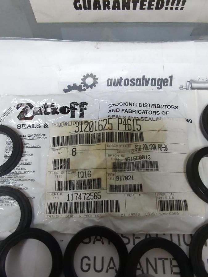 ZATKOFF SEALS,3120165 P4615 STD,POLYPAK AU-90 LOT OF 8 NOS