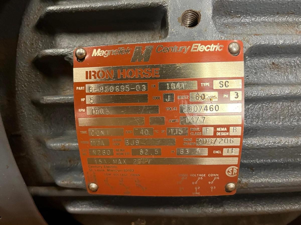 MAGNETEK,N280,IRON HORSE MOTOR 5HP 1745RPM 3PH 184T