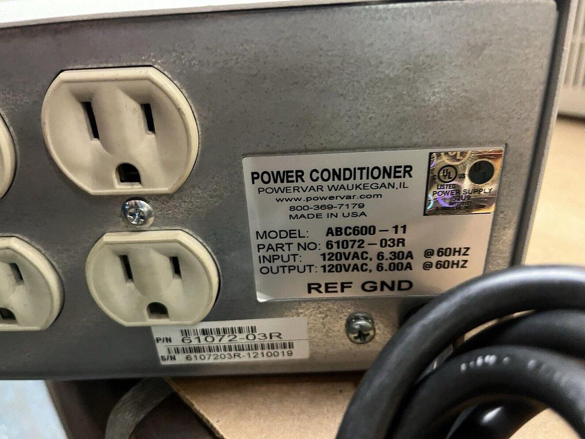 Used POWERVAR,61072-03R,POWER CONDITIONER 6.0 120V ABC600-11