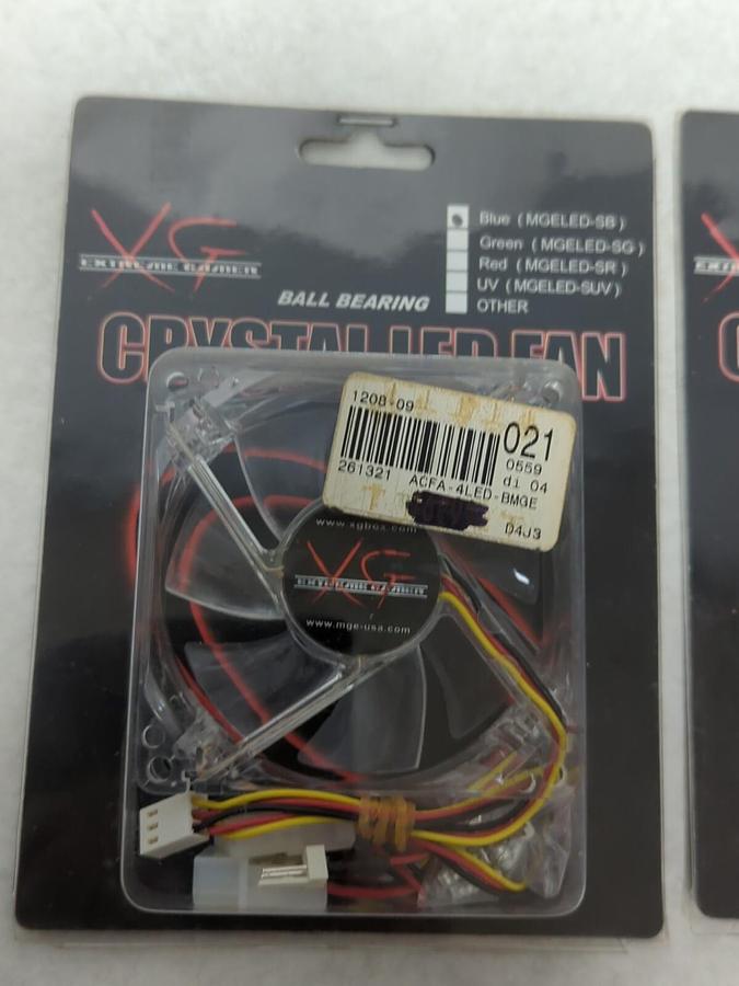 MGE,MGELED-SB,BALL BEARING PC FAN 80X80X25MM BLUE LOT OF 2 NOS