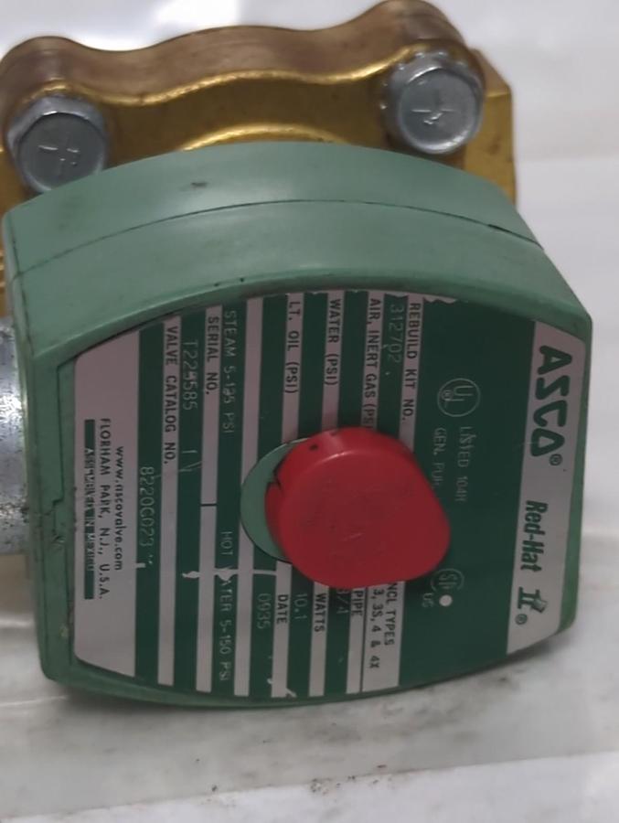 Used ASCO,8220G023,SOLENOID VALVE 3/4 INCH PRE-OWNED