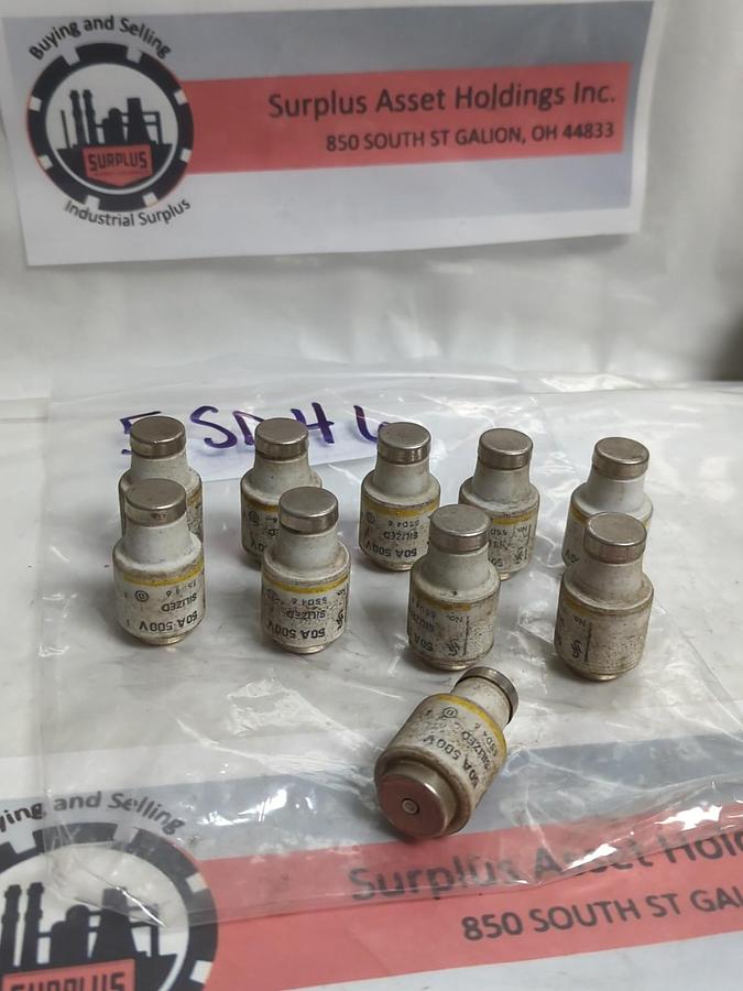 Used SIEMENS,5SD46,BOTTLE FUSE 50 AMP LOT OF 10 PRE-OWNED