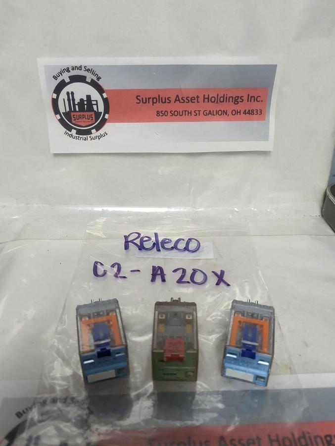 Used RELCO,C2-A20X,PLUG IN RELAY 8-PIN LOT OF 3 PRE-OWNED