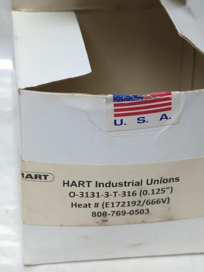 HART INDUSTRIAL,0-3131-3-T-316,THREADED UNION .125 INCH NOS