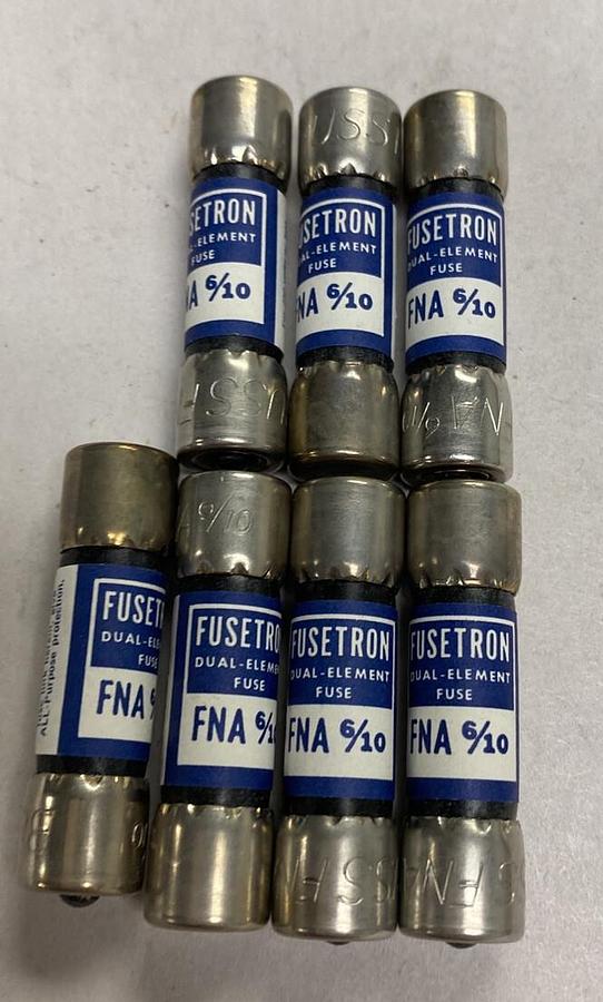 Cooper Bussmann,FNA-6/10,Fusetron Fuse Lot Of 7 NOS