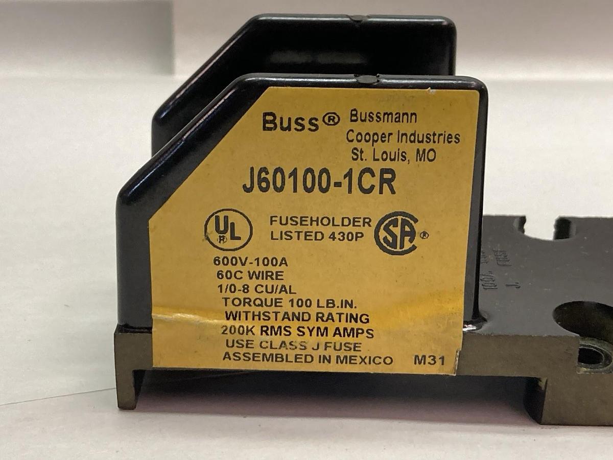 Used Cooper Bussmann,J60100-1CR,1-Pole Fuse Holder Class J 100A 600V